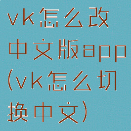 vk怎么改中文版app(vk怎么切换中文)