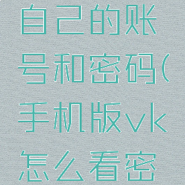 vk怎么看自己的账号和密码(手机版vk怎么看密码)