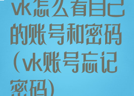vk怎么看自己的账号和密码(vk账号忘记密码)