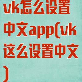vk怎么设置中文app(vk这么设置中文)