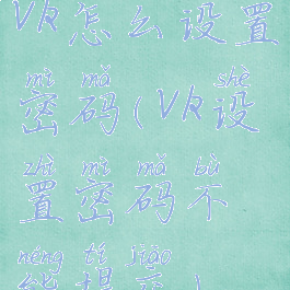 vk怎么设置密码(vk设置密码不能提交)