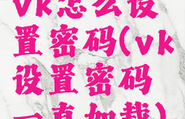 vk怎么设置密码(vk设置密码一直加载)