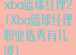 xba篮球经理2(Xba篮球经理职业选秀有几波)