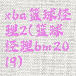 xba篮球经理2(篮球经理bm2019)