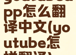 youtubeapp怎么翻译中文(youtube怎样翻译)