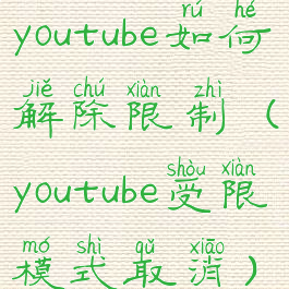 youtube如何解除限制(youtube受限模式取消)