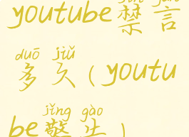 youtube禁言多久(youtube警告)