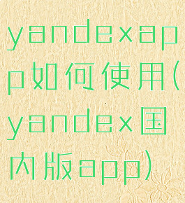 yandexapp如何使用(yandex国内版app)