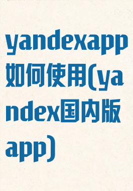 yandexapp如何使用(yandex国内版app)