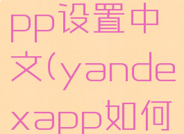 yandexapp设置中文(yandexapp如何使用)