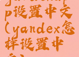 yandexapp设置中文(yandex怎样设置中文)