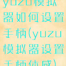 yuzu模拟器如何设置手柄(yuzu模拟器设置手柄体感)