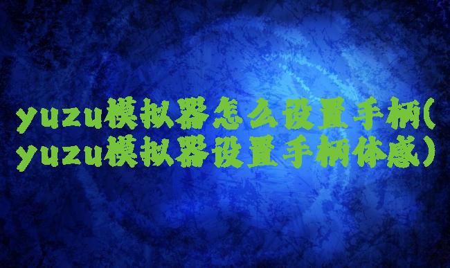 yuzu模拟器怎么设置手柄(yuzu模拟器设置手柄体感)