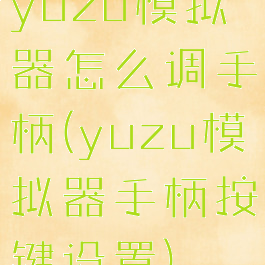yuzu模拟器怎么调手柄(yuzu模拟器手柄按键设置)