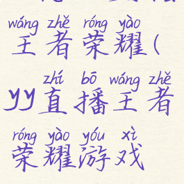 yy怎么直播王者荣耀(yy直播王者荣耀游戏教程视频)