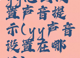 yy怎么设置声音提示(yy声音设置在哪里)