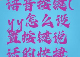 yy怎么调语音按键(yy怎么设置按键说话的快捷键)