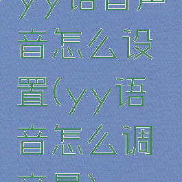 yy语音声音怎么设置(yy语音怎么调音量)