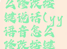 yy语音怎么修改按键说话(yy语音怎么修改按键说话声音)
