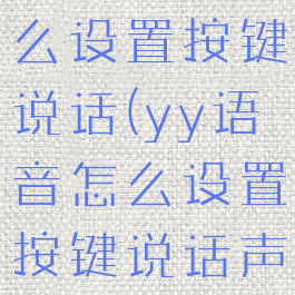 yy语音怎么设置按键说话(yy语音怎么设置按键说话声音)