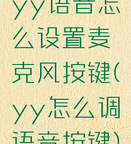 yy语音怎么设置麦克风按键(yy怎么调语音按键)