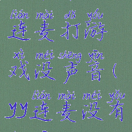 yy语音怎么连麦打游戏没声音(yy连麦没有声音)