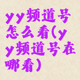 yy频道号怎么看(yy频道号在哪看)